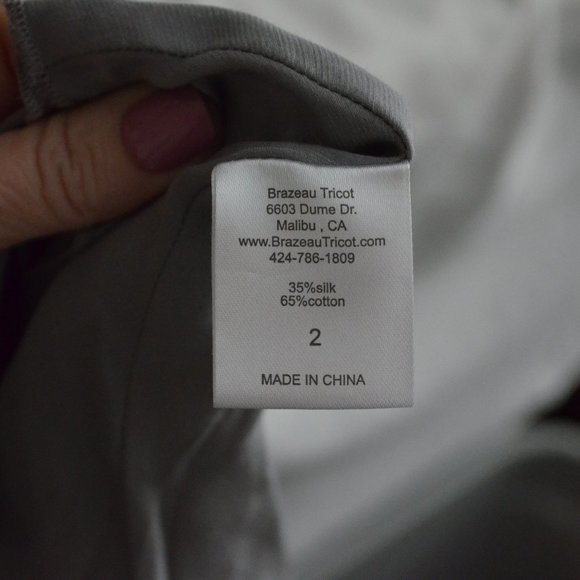 NWT $184 Brazeau Tricot Gray Silk Strap Cami Camisole - Picture 6 of 6